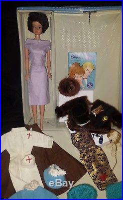 Vintage Barbie, Lot, Bubble Cut, Barbie Doll, Navy Lame, Japan Heels, Case, Accessory