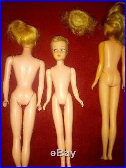Vintage Barbie Lot of 7 1960s japan. Barbie, Ken Skipper, Midge, and Francie