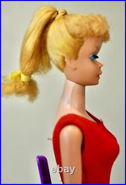 Vintage Barbie Mattel 1962 BLONDE Hair PONYTAIL #850 Red Helena Shoes Glasses