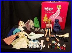 Vintage Barbie Midge Skipper Ken Case Bubble Aboard Striped Pants Coat Japan Lot