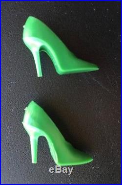 Vintage Barbie Modern Art #1625 Shoes Green Closed Toe SPIKES Japan Heels HTF