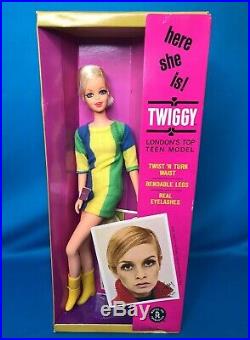 Vintage Barbie NRFB 1967 Barbie Friend Twiggy TNT #1185 Mint In Original Box