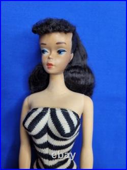 Vintage Barbie Number 3 Brunette Ponytail Rare Blue Eyeshadow Number Three