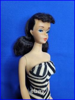 Vintage Barbie Number 3 Brunette Ponytail Rare Blue Eyeshadow Number Three