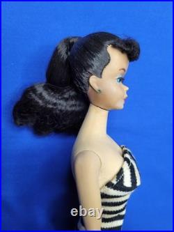 Vintage Barbie Number 3 Brunette Ponytail Rare Blue Eyeshadow Number Three