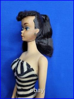 Vintage Barbie Number 3 Brunette Ponytail Rare Blue Eyeshadow Number Three