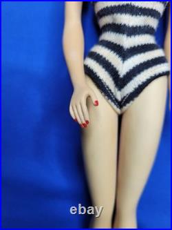 Vintage Barbie Number 3 Brunette Ponytail Rare Blue Eyeshadow Number Three
