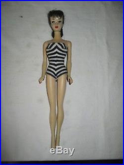 Vintage Barbie Number 3 Ponytail Doll Brunette Straight Leg 1960 Mattel JAPAN