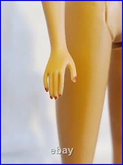 Vintage Barbie Number 4 Ponytail Doll Blonde 60s, Blue Eyeshadow, Stains on Head