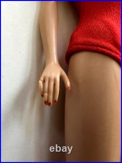 Vintage Barbie Platinum Blonde SWIRL PONYTAIL Doll with Red Swimsuit, GORGEOUS