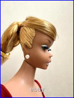 Vintage Barbie Platinum Blonde SWIRL PONYTAIL Doll with Red Swimsuit, GORGEOUS