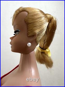 Vintage Barbie Platinum Blonde SWIRL PONYTAIL Doll with Red Swimsuit, GORGEOUS