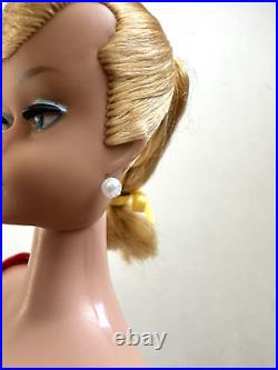 Vintage Barbie Platinum Blonde SWIRL PONYTAIL Doll with Red Swimsuit, GORGEOUS