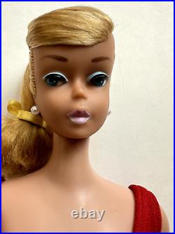 Vintage Barbie Platinum Blonde SWIRL PONYTAIL Doll with Red Swimsuit, GORGEOUS
