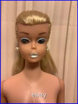 Vintage Barbie Platinum Blonde Swirl Ponytail Doll #850 Orig MakeUp withOutfit TLC