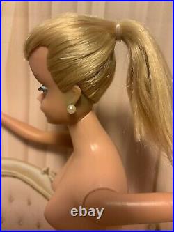 Vintage Barbie Platinum Blonde Swirl Ponytail Doll #850 Orig MakeUp withOutfit TLC