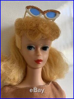 Vintage Barbie Ponytail 1958/ MCMLVIII JAPAN Brown Sheath Dress+Accessories Used