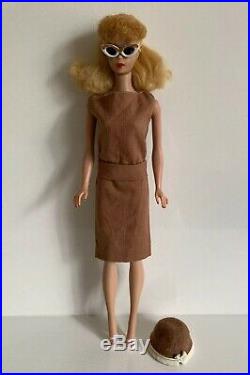 Vintage Barbie Ponytail 1958/ MCMLVIII JAPAN Brown Sheath Dress+Accessories Used