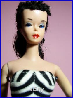 Vintage Barbie Ponytail #3 Model # 850 Brunette Body T. M. OSS Glasses Black Mules