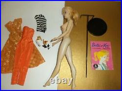 Vintage Barbie Ponytail # 3 Original #850 BLONDE w DINNER AT EIGHT 1960 STAND