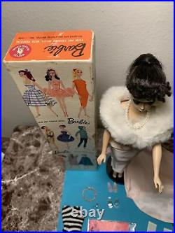 Vintage Barbie Ponytail # 3 Stunning! All Original, Stand, Box, Booklet, Clothes