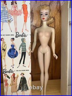 Vintage Barbie Ponytail #3, TM BOX, R STAND, Clothes, Excellent Used Condition