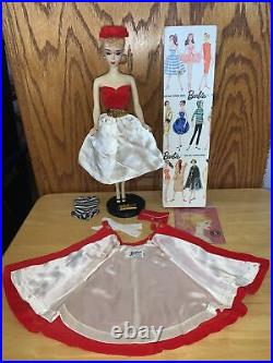 Vintage Barbie Ponytail #3, TM BOX, R STAND, Clothes, Excellent Used Condition