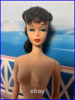 Vintage Barbie Ponytail Doll #5 Raven Brunette OSS Japan OT Mules Original EXC