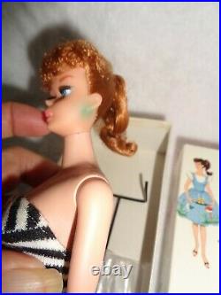 Vintage Barbie Redhead In Box With Accessories, wrist Tag