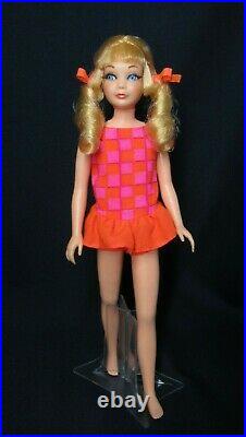 Vintage Barbie SKIPPER TNT Doll Blonde Sausage Curls Swimsuit Hair Ribbons