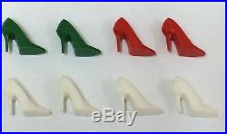 Vintage Barbie -SPIKE HEEL CLOSED TOE LOT OF 4 -White, Red, Green- Japan