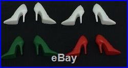 Vintage Barbie -SPIKE HEEL CLOSED TOE LOT OF 4 -White, Red, Green- Japan