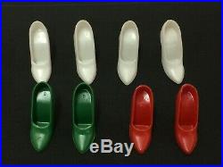 Vintage Barbie -SPIKE HEEL CLOSED TOE LOT OF 4 -White, Red, Green- Japan