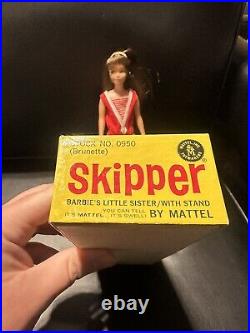Vintage Barbie Skipper Brunette In Box Doll Rare #950 Made in Japan