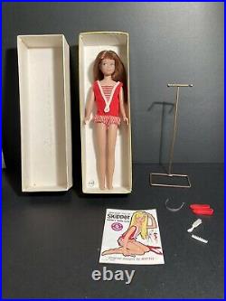 Vintage Barbie Skipper Mattel Redhead Doll/Box/Stand Accessories VG-EXC