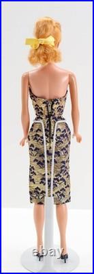 Vintage Barbie Swirl Ponytail Doll Blonde In PAK Lame Dress & Navy Heels 1964