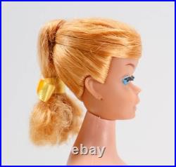 Vintage Barbie Swirl Ponytail Doll Blonde In PAK Lame Dress & Navy Heels 1964