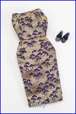 Vintage Barbie Swirl Ponytail Doll Blonde In PAK Lame Dress & Navy Heels 1964