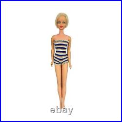 Vintage Barbie TWIGGY Doll #1185 TNT Bend Legs 1967 In Striped Swimsuit