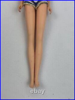 Vintage Barbie TWIGGY Doll #1185 TNT Bend Legs 1967 In Striped Swimsuit