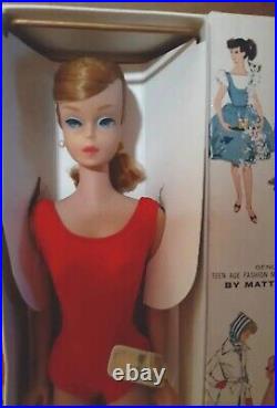 Vintage Barbie Titian Swirl Ponytail, Box, Wrist Tag, Orig Ribbon, OT, No Green