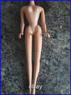 Vintage Barbie Twist'n Turn Doll #1160 1966 Bangs Long Hair Brown With Outfit