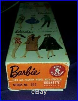 Vintage Barbie, VHTF#850, Japan, Brunette, Ponytail, Doll, BoxOnly, WithFashion Booklet