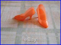 Vintage Barbie Vhtf Orange Closed Toe Japan 1498 Jc Penney Shoe Bag 1970 Mint