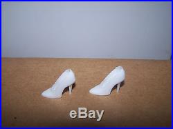Vintage Barbie White Spike Heel Closed Toe Shoes Marked Japan Rare