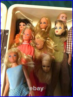 Vintage Barbie and Ken Dolls, Clothes Lot 60's and 70's Two Cases (one damaged)