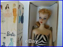 Vintage Barbie ponytail #2 blond Fabulous! Square JAPAN box on foot TM Stand