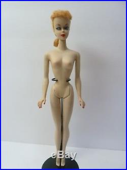 Vintage Barbie ponytail #2 blond JAPAN in box on foot-R Stand and R box