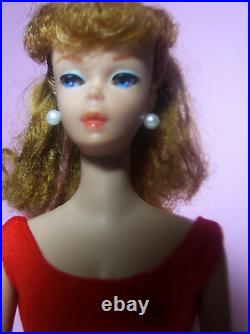Vintage Beautifiul Barbie Ponytail #6 Model #850 Titian Hair OSS Red Mules ExcCo