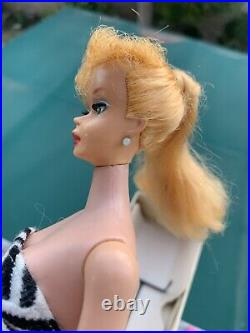 Vintage Beautiful Barbie Blue Eyeshadow Eyes Ponytail Blonde Box #5 Hollow Body